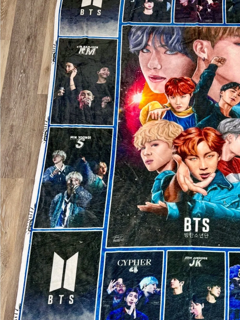 BTS Graphic Eras Large Fleece Blanket NWOT Bangtan Sonyeondan 7